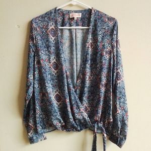 Leyden women's faux wrap top, XS